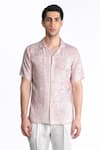 Buy_Rohit Gandhi + Rahul Khanna_Pink Viscose Geometric Print Half Sleeve Shirt _at_Aza_Fashions
