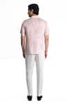 Shop_Rohit Gandhi + Rahul Khanna_Pink Viscose Geometric Print Half Sleeve Shirt _at_Aza_Fashions