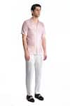 Rohit Gandhi + Rahul Khanna_Pink Viscose Geometric Print Half Sleeve Shirt _Online_at_Aza_Fashions