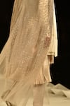 Rohit Gandhi + Rahul Khanna_Beige Tulle Embroidered Real Pearls Greko Cape Jacket _at_Aza_Fashions