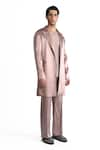 Rohit Gandhi + Rahul Khanna_Pink Silk Satin Solid Long Jacket _Online_at_Aza_Fashions