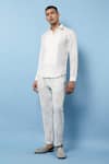 Buy_Rohit Gandhi + Rahul Khanna_Off White Linen Patch Striped Shirt _Online_at_Aza_Fashions