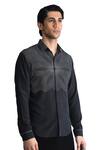 Shop_Rohit Gandhi + Rahul Khanna_Black Silk, Crepe Placement Print Shirt _at_Aza_Fashions