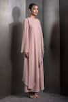 Rohit Gandhi + Rahul Khanna_Pink Georgette Embroidered Sequin Round Metallic Layered Kaftan _Online_at_Aza_Fashions