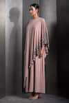 Buy_Rohit Gandhi + Rahul Khanna_Pink Georgette Embroidered Sequin Round Metallic Layered Kaftan _Online_at_Aza_Fashions