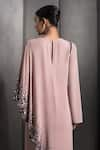 Rohit Gandhi + Rahul Khanna_Pink Georgette Embroidered Sequin Round Metallic Layered Kaftan _at_Aza_Fashions