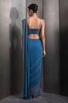 Shop Rohit Gandhi + Rahul Khanna Blue Silk, Georgette Cut Work, Cutdana Embroidered Pre-draped Saree With Blouse at Aza Fashions Shop_Rohit Gandhi + Rahul Khanna_Blue Silk, Georgette Cut Work, Cutdana Embroidered Pre-draped Saree With Blouse _at_Aza_Fashions