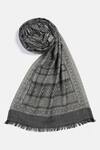 Shop_Shingora_Grey Jay Metallic Square Woven Muffler _at_Aza_Fashions