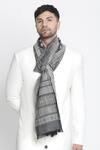 Shingora_Grey Jay Metallic Square Woven Muffler _Online_at_Aza_Fashions