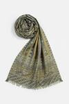 Shop_Shingora_Green Faizal Mughal Woven Muffler_at_Aza_Fashions