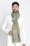 Shingora_Green Faizal Mughal Woven Muffler_Online_at_Aza_Fashions