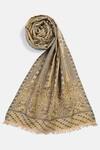 Shop_Shingora_Yellow Mughal Floral Woven Mustard Muffler _at_Aza_Fashions