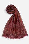 Shop_Shingora_Maroon Faizal Metallic Mughal Woven Muffler_at_Aza_Fashions