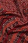 Buy_Shingora_Maroon Faizal Metallic Mughal Woven Muffler_Online_at_Aza_Fashions