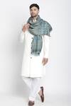 Buy_Shingora_Blue Haider Metallic Mughal Woven Muffler _at_Aza_Fashions