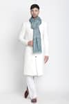 Buy_Shingora_Blue Designer Woven Muffler With Tassel Border _at_Aza_Fashions
