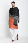 Buy_Shingora_Black Veer Abstract Border Woven Lohi Shawl _at_Aza_Fashions