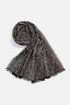 Shop_SHINGORA_Black Square Daksh Jacquard Woven Lohi Shawl _at_Aza_Fashions