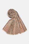 Shop_SHINGORA_Beige Chevron Daksh Woven Lohi Shawl _at_Aza_Fashions