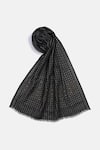 Shop_SHINGORA_Black Checks Checkered Woolen Dobby Muffler _at_Aza_Fashions