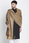 Buy_SHINGORA_Yellow Baroque Bloom Asim Wool Jacquard Lohi Shawl_at_Aza_Fashions