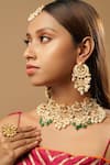 Buy_The Bling Girll_Gold Plated Pearls, Beads, Stones And Kundan Embellished Choker Necklace Set _Online_at_Aza_Fashions