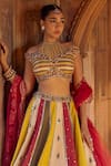Studio Bagechaa Multi Color Silk, Georgette Embroidery, Sequins Mangala Panelled Lehenga Set Online at Aza Fashions Studio Bagechaa_Multi Color Silk, Georgette Embroidery, Sequins Mangala Panelled Lehenga Set _Online_at_Aza_Fashions