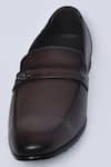 Arihant Rai Sinha_Brown Textured Leather Slip On Shoes _Online_at_Aza_Fashions