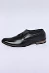 Buy_Arihant Rai Sinha_Black Leather Slip On Brogue Shoes _Online_at_Aza_Fashions