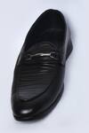 Arihant Rai Sinha_Black Embellished Textured Slip On Leather Shoes _Online_at_Aza_Fashions