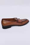 Buy_Arihant Rai Sinha_Brown Textured Leather Double Monk Shoes _Online_at_Aza_Fashions