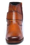 Arihant Rai Sinha_Brown Leather Patch Work Boots _Online_at_Aza_Fashions