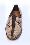Arihant Rai Sinha_Beige Leather Snake Skin Pattern Loafers_Online_at_Aza_Fashions