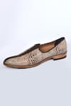 Buy_Arihant Rai Sinha_Beige Leather Snake Skin Pattern Loafers_Online_at_Aza_Fashions