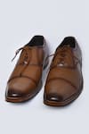 Shop_Arihant Rai Sinha_Brown Leather Burnt Shaded Effect Shoes _at_Aza_Fashions