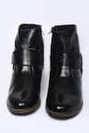 Shop_Arihant Rai Sinha_Black Patch Work Leather Boots _at_Aza_Fashions