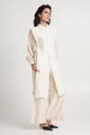 Buy_Madder Much_White 100% Handloom - 80% 20% Silk Buckler Tunic And Pant Set _at_Aza_Fashions