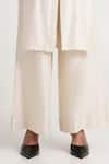 Madder Much_White 100% Handloom - 80% 20% Silk Buckler Tunic And Pant Set _at_Aza_Fashions