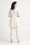 Shop_Madder Much_White 100% Handloom - 80% 20% Abe Tonal Peplum Tunic And Pant Set _at_Aza_Fashions