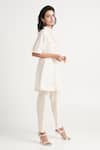 Buy_Madder Much_White 100% Handloom - 80% 20% Abe Tonal Peplum Tunic And Pant Set 