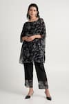 Buy_Madder Much_Black 80% Cotton 20% Silk (handloom Kori Floral Pattern Slip-on Tunic Pant Set _at_Aza_Fashions