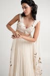 Buy_Madder Much_Ivory 80% Cotton 20% Silk (handloom Opal Floral Bustier And Pleated Skirt Set _Online_at_Aza_Fashions