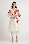 Buy_Madder Much_White 100% Handloom - 80% Mars Square Hem Floral Tunic And Pant Set _at_Aza_Fashions