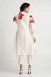 Shop_Madder Much_White 100% Handloom - 80% Mars Square Hem Floral Tunic And Pant Set _at_Aza_Fashions