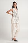 Buy Madder Much White Handloom Cotton, Chanderi Silk, Irwin Floral Sleeveless Top And Pant Set at Aza Fashions Buy_Madder Much_White Handloom Cotton, Chanderi Silk, Irwin Floral Sleeveless Top And Pant Set _at_Aza_Fashions
