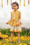 Buy_PlumCheeks_Multi Color 100% Cotton Hand Block Print Marigold Dress  _at_Aza_Fashions