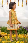 PlumCheeks_Multi Color 100% Cotton Hand Block Print Marigold Dress  _Online_at_Aza_Fashions