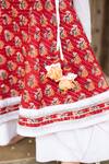 Shop_PlumCheeks_Red 100% Cotton Hand Block Print Blossom Lehenga Set  _Online_at_Aza_Fashions