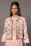 Buy_A Humming Way_Pink Satin Organza Embroidered Sequin Sang-e-sitara Crystal Tiered Skirt Set_Online_at_Aza_Fashions