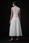 Shop_The Summer House_White Cambric High Round Shae Ruched Midi Dress  _at_Aza_Fashions